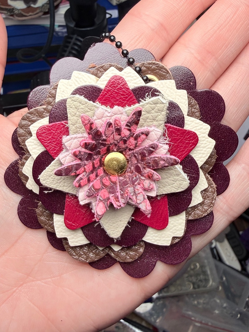 Handmade Floral Bag Charm 💜🩷